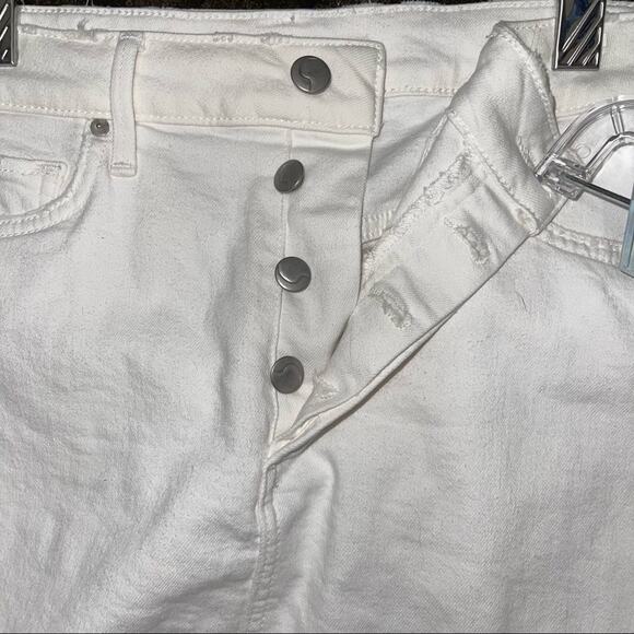 Joe’s Jeans Joy White Frayed Step Hem Denim Mini Skirt 26 - Picture 6 of 10